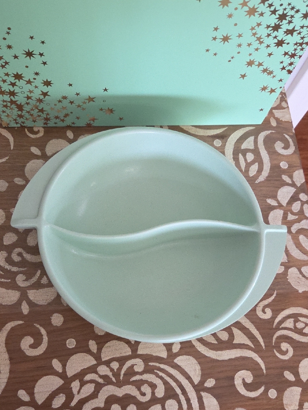 Vintage BOONTON Atomic Mint Divided Dish